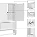 Yaheetech Bathroom Organizer Cupboard Wall Mounted Medicine Cabinet - Double Door Adjustable Shelves Hanging Bar, White