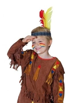 Indianer Stirnband für Kinder Kinderstirnband Kopfband Stirn Band mit Federn