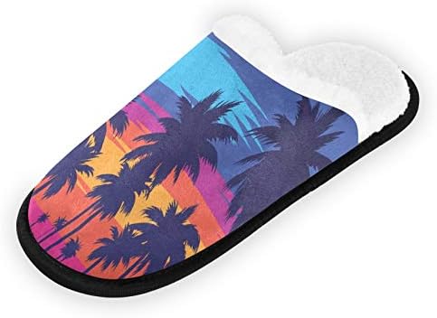 Amazon.com | AUUXVA LELEGO Colorful Plant Palm Tree Slippers House Womens Mens Slipper Comfort 