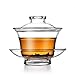 Moyishi Chinese Gaiwan Traditional Tea Cup Comprised of Cup, Saucer and Lid Sancai wan (Glass)