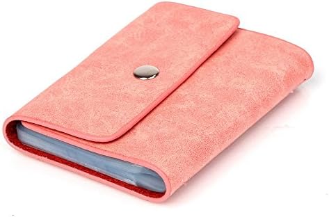 Card Holder KINGH High Quality PU Leather Credit Card Holder with 26 Card Slots Pattern 003-K01 Pink