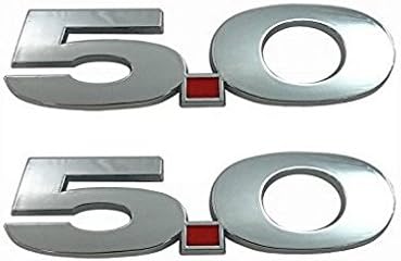 vzsruv 2pcs Sets Chrome 5.0 Car Emblem Badge Decal Sticker Vehicles 20