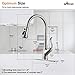 APPASO Brushed Nickel Kitchen Faucet, Single Handle Kitchen Faucet with Pull Down Sprayer, Stainless Steel High Arc, Neoperl Aerator, CUPC-Certified Pull-Out Hose, Water Supply Tubing, and Valve Core