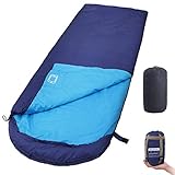 SONGMICS Sleeping Bag with Hood for 20℉-50℉, Lightweight & Portable with Compression Sack, for 3 Season Traveling, Camping, Hiking, Backpacking, Outdoor Activities