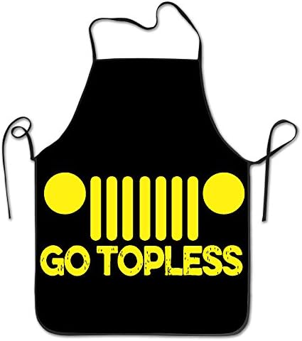 Jeep Go Topless Kitchen Aprons For Women Men