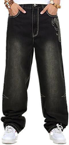 MoomTry Men's Nightclub Hip Hop Baggy Denim Jeans