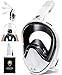 AugustTrek ONE80 GoPro Compatible Snorkel Mask - Full Face Design, Foldable Tube and Upgraded Wide 180° Lens, Largest in Market. Breathe Comfortably with Enhanced Easy Breathing Technology.