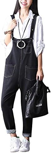 enjoysweety Women's Rompers Wide Leg Pants Strapless Jumpsuit Jeans with Pockets (Black)