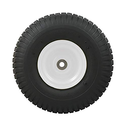 MARASTAR 20407-2pk 2 PACK-15x6.00-6 Universal Fit Riding Mower Front Tire Assembly, White Steel Wheel Rim
