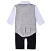 ZOEREA 1pc Baby Boys Tuxedo Gentleman Onesie Romper Jumpsuit Wedding Suit 3-18M , Black , Label 80 / 6-9 Months