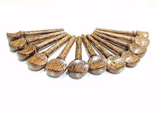 Set of 12 Indian Palmwood Pegs for Violin,Viola & Oud with parisian eye - Thumbnail 5