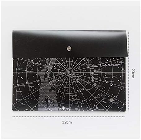 A4 Fantasy Star Storage Bag Bronze Laser Transparent Pocket PP File Bag Originality Folder School Stationery Support Kawaii (Color : Black mosha Silver)