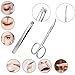 Blackhead Remover Comedone Extractor Tweezers Manicure Nail Clippers Kit, for Nial Cutter Acne Pimple Blemish Removal Professional Stainless Steel Travel Tools Set with Leather Case by Teamkio