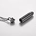 Jewelry Mens Stainless Steel Waterproof Bullet Urn Pendant Necklace
