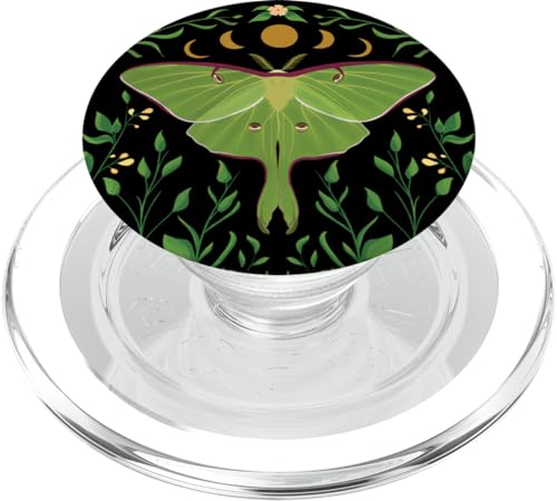 Aesthetic Luna Moth Witchy Floral Moon Phases Moon Moth Art PopSockets PopGrip…