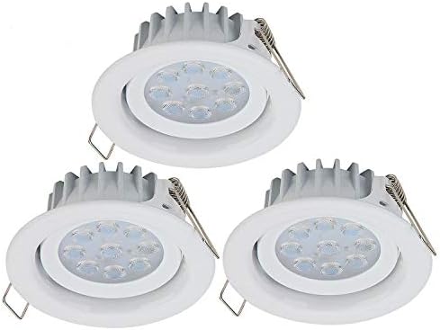 BlueXP 3 Pack 7W LED Recessed Lighting Ceiling Spotlight Equivalent to 50W Incandescent Halogen 3000K Warm White 680ml Ultra Slim Integrated Downlights with Driver for Home Livingroom Office Hotel