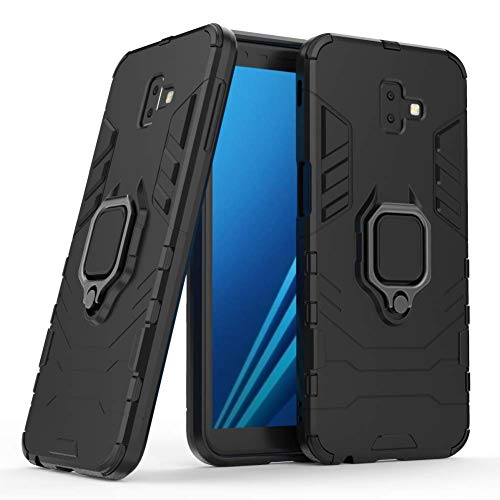 Galaxy J6 Plus Case DWaybox Ring Holder Iron Man Design 2 in 1 Hybrid Heavy Duty Armor Hard Back Case Cover for Samsung Galaxy J6 Plus/J6 Prime 2018 6.0 Inch (Black)