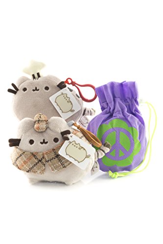 Detective Pusheen and Chef Pusheen | Chef Pusheen Backpack Clip and Detective Backpack Clip | 4.5â€ Pusheen Plush Backpack Clips with Tote | Pusheen Gift Combo | With Reusable Non-Woven Tote Bag