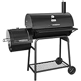 Royal Gourmet BBQ Charcoal Grill with Offset Smoker, 30'' L, New Process Paint Not Flake
