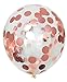 Rose Gold Balloons, Rose Gold Confetti Balloons 22 pack, 18 inch Pre filled Rose Gold Confetti Balloons for Bridal Shower Decorations, Birthday Party Decorations