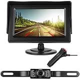 HD 720P Backup Camera and Monitor One Power Kit for Cars,Campers,Trucks Easy Installation Driving/Reversing High-Speed Observation Parking Asistance System