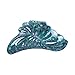 5 inch Large Jaw Clip Hair Claw with Leaf Design - Speckled Blue