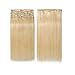 13 inch 80g Clip in Remy Human Hair Extensions Full Head 8 Pieces Set Short length Straight Very Soft Style Real Silky for Beauty #613 Bleach Blonde