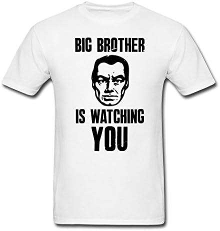 MozFashion Men's Big Brother Is Watching You T-Shirts white Medium