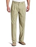 Dockers Men's Easy Khaki D3 Classic-Fit Pleated Pant, British Khaki, 34W x 32L