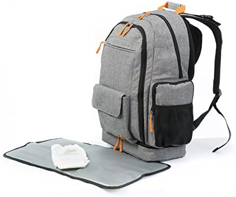 DGM Gender Neutral Diaper Bag Backpack with Changing Pad | Large Capacity Organizer with 16 Pockets, 4 Insulated Pouches, Separate Bottom Compartment | Lumbar Support, Stroller Straps for Travel