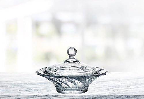 (D) Bohemian Crystal "Picadelli" Centerpiece Covered Box 8"H, Fruit Bowl