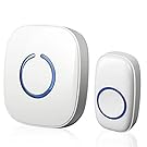 SadoTech Model C Wireless Doorbell Operating at over 500-feet Range with Over 50 Chimes, No Batteries Required for Receiver, (White)