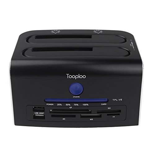 Docooer-Tooploo-25-35-Dual-SATA-USB-30-HDD-Dock-Docking-Station-USB-20-Hub-CF-SD-XD-MS-TF-Card-Reader-US-Plug