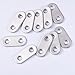 eBoot 10 Pieces 37 by 16 mm Flat Straight Brace Metal Joining Plate and 20 Pieces Screws, Stainless Steel, Silver Color