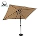 COBANA 6.6 x 9.8ft Rectangular Patio Umbrella, Outdoor Table Market Umbrella with Push Button Tilt/Crank, Beige