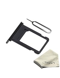 ewparts para iPhone 7 Plus Sustitución con bandeja de tarjeta SIM impermeable de goma y Pin de expulsión, Negro azabache