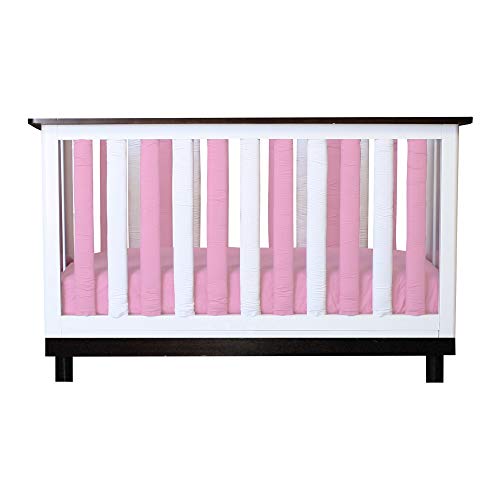Pure Safety Vertical Crib Liners in 100% Certified Organic Pink/White Cotton 24 Pack - Thumbnail 3