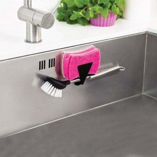Magnetic Holder for brush or sponge w/counter magnet, Length 6,5 cm Depth 2,5 cm, colour:grey