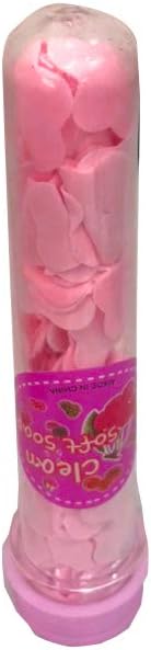 wowobjects 1Pc Portable Body Washing Bath Foaming Flower Hand Washing Paper Soap (Pink)