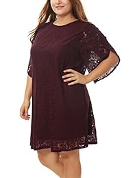 uxcell vestido de encaje floral con mangas de tulipán para mujer