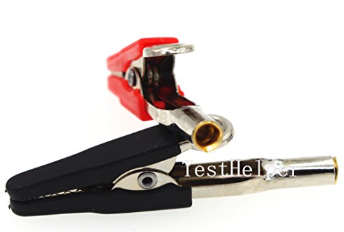 TestHelper AC15 Insulated Test Probe Push On Alligator Clips Crocodile Clamps for Test Leads