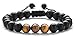 Hamoery Men Women 8mm Matte Tiger Eye Beads Bracelet Braided Rope Natural Stone Yoga Bracelet Bangle (Matte Tiger Eye)