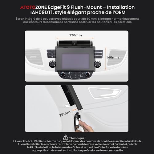 [9 Inch QLED] ATOTOZONE Dab Car Radio Android 2 Din, Wireless Carplay & Android Auto, 7.1.2 CH Audio, 8G+128G, 4G LTE, HDMI Input, AI Agent & AI Vision, Remote LiveView & Remote Alarm Clock, X10DG209E