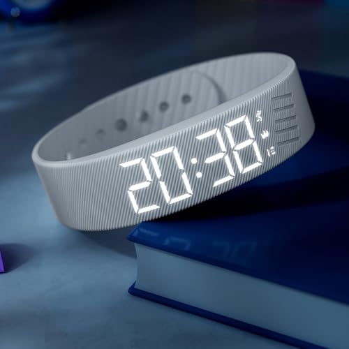 Alarm Clock Watch, Wake-Up Alarm, Silent Vibration Wake Up Wristband, Wearable Silent Alarm Clock with Adjustable Strap for Men and Women, 1Pcs Black