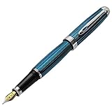 Xezo Fine Fountain Pen, Black with Screw-On Cap Limited Edition (Phantom Classic Black F)