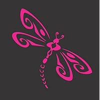 Barking Sand Designs Pink Dragonfly - Die Cut Vinyl Window Decal/Sticker Car/Truck 5"x5"