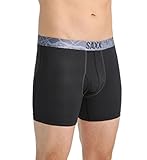 Saxx Mens Quest 2.0 Fly Performance Boxers Underwear Medium Black