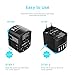 Travel Adapter, FIREOR Universal International Power Adapter with Smart High Speed 2.4A 4 USB Wall Charger, Worldwide AC Outlet Plugs Adapters for Europe, UK, US, AU, Asia - Blue