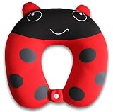 Nido Nest Kids Travel Neck Car Pillow - For Child Toddler Airplane Cars, LADYBUG