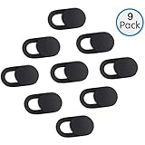 Webcam Privacy Covers Webcam Cover Slide, Ultra-Thin Web Camera Cover Sticker for Laptop, Macboook Pro, iPad, Echo Spot, Desktop PC, iMac, Mac, Computer, iPhone 6/7/8 Plus, Smartphone (9-Pack Black)
